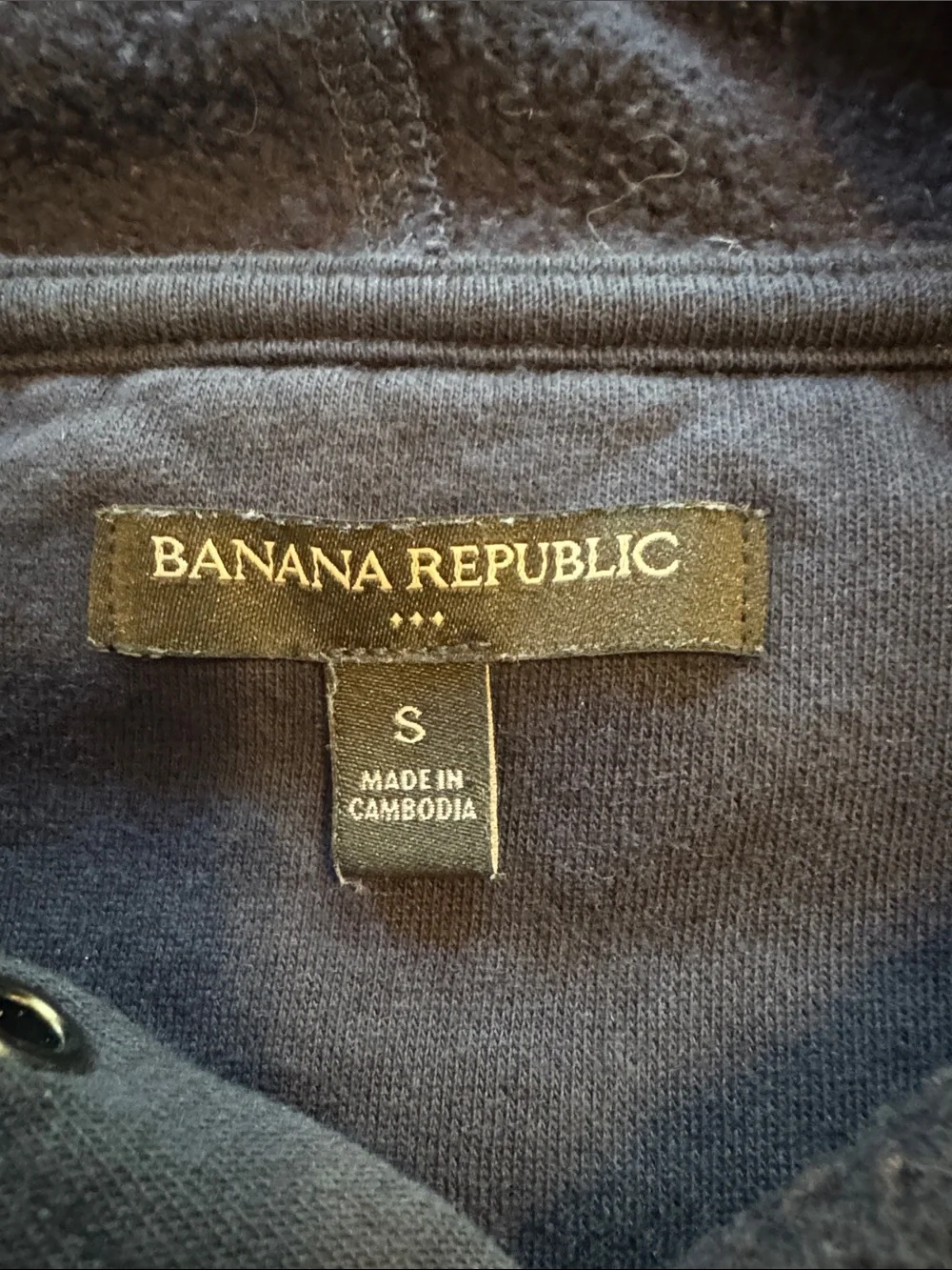 Banana Republic Navy Crewneck Hoodie with White Elephant Graphic
